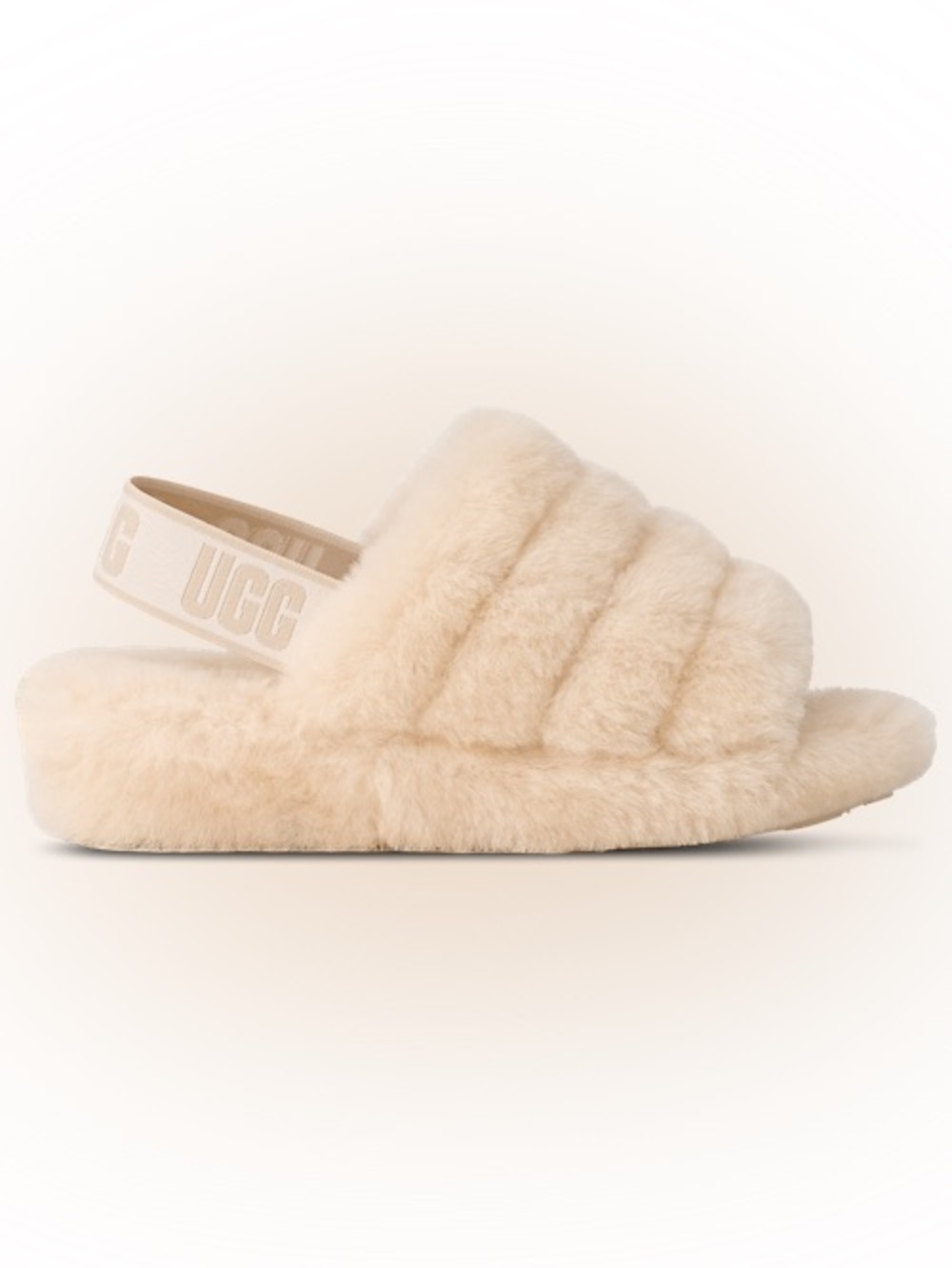 NWOT UGG Fluff Yeah Slides Size 5 WU37 tan/white size 5 EU 37